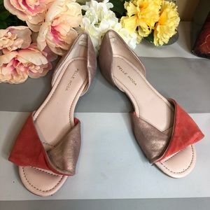 Pelle Moda Coral & Gold Flats Sandals